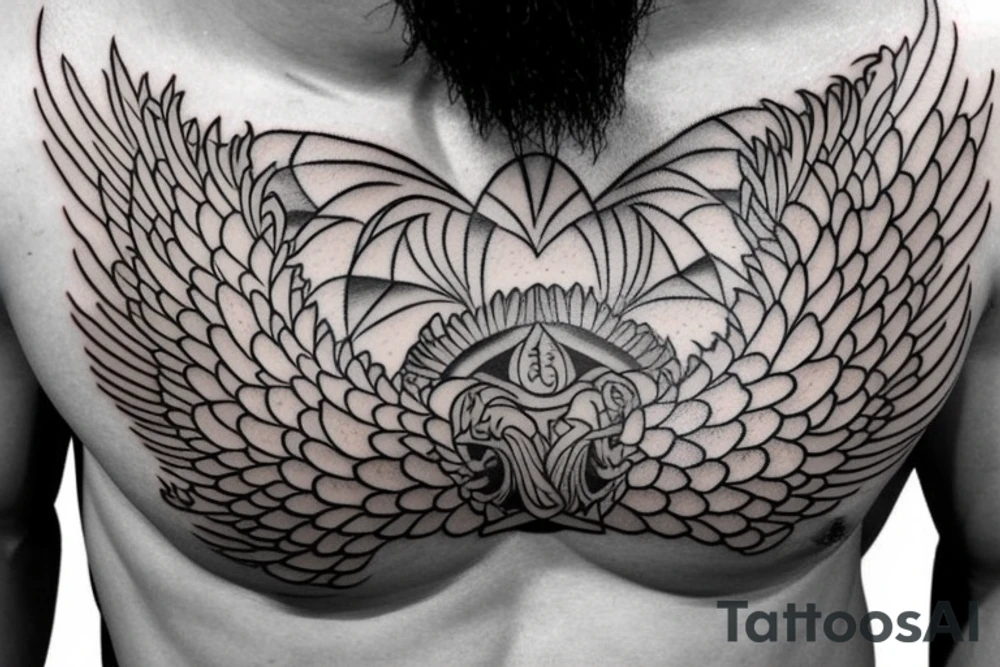 pheonix on male chest tattoo idea