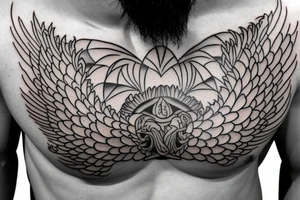 pheonix on male chest tattoo idea