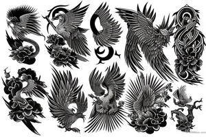 pheonix on male chest tattoo idea
