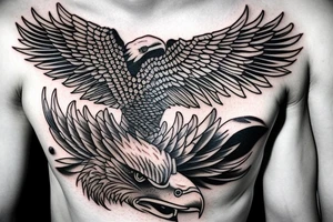 eagle on male chest tattoo idea