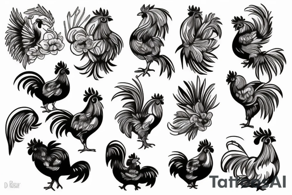 Rooster tattoo idea