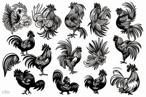 Rooster tattoo idea