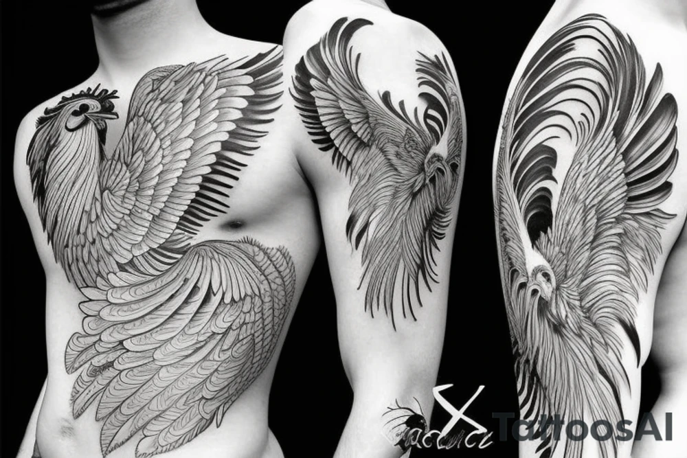 Rooster tattoo idea