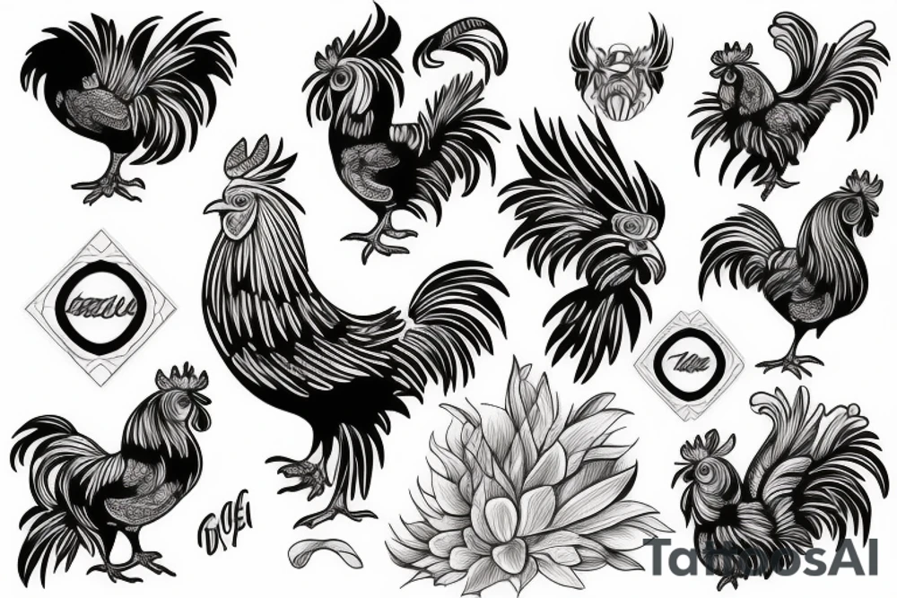 Rooster tattoo idea