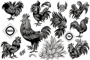 Rooster tattoo idea