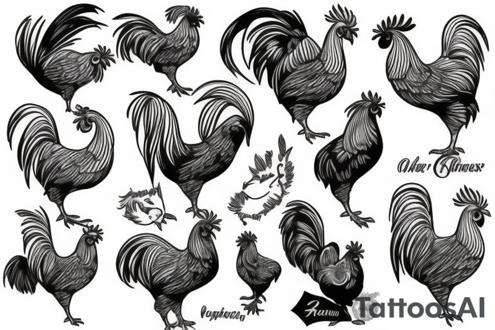 Rooster tattoo idea