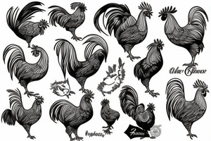 Rooster tattoo idea