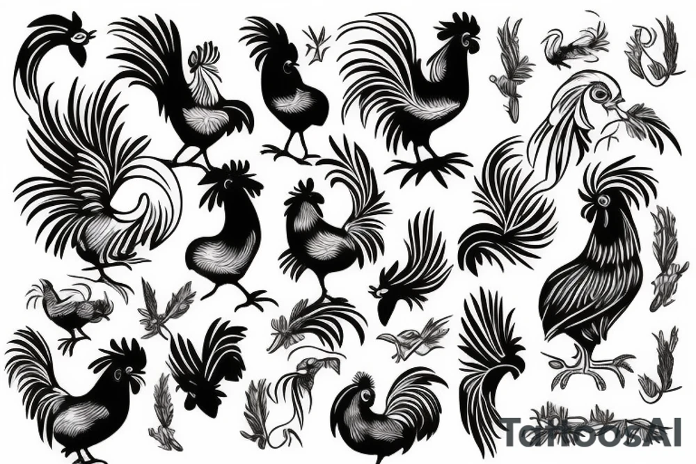 Rooster tattoo idea