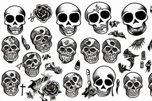 Skeleton beach tattoo idea