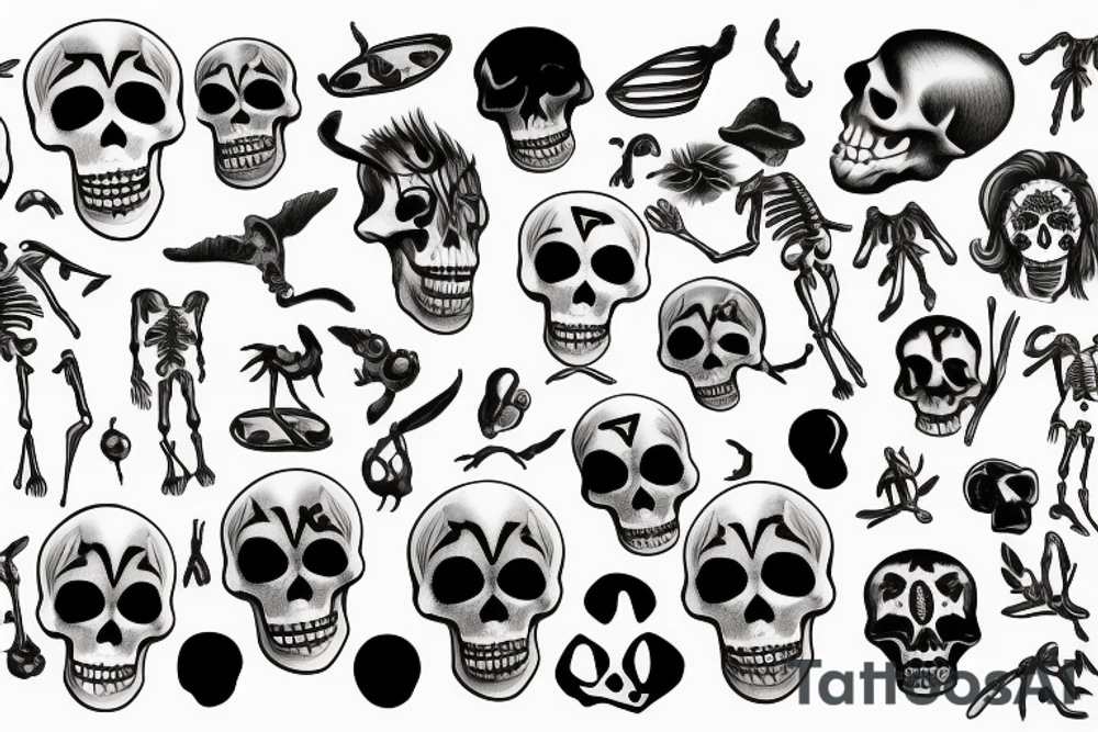 Skeleton beach tattoo idea