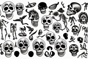 Skeleton beach tattoo idea