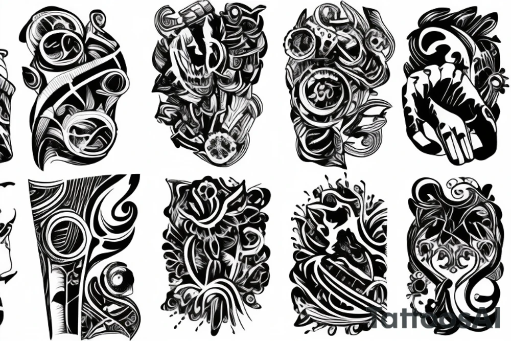 a hand - wrapping pattern tattoo idea