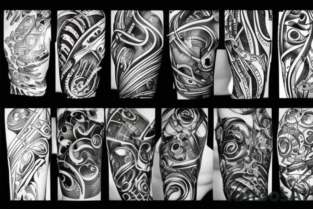 a hand - wrapping pattern tattoo idea