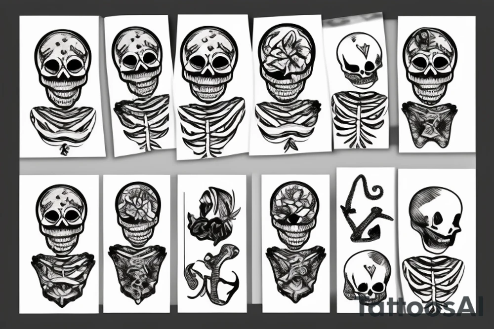 Skeleton beach tattoo idea