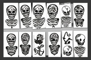 Skeleton beach tattoo idea