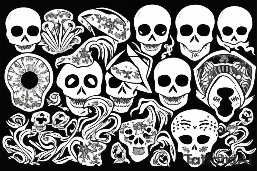 Skeleton beach tattoo idea