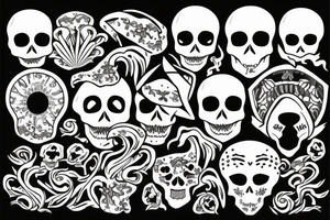 Skeleton beach tattoo idea