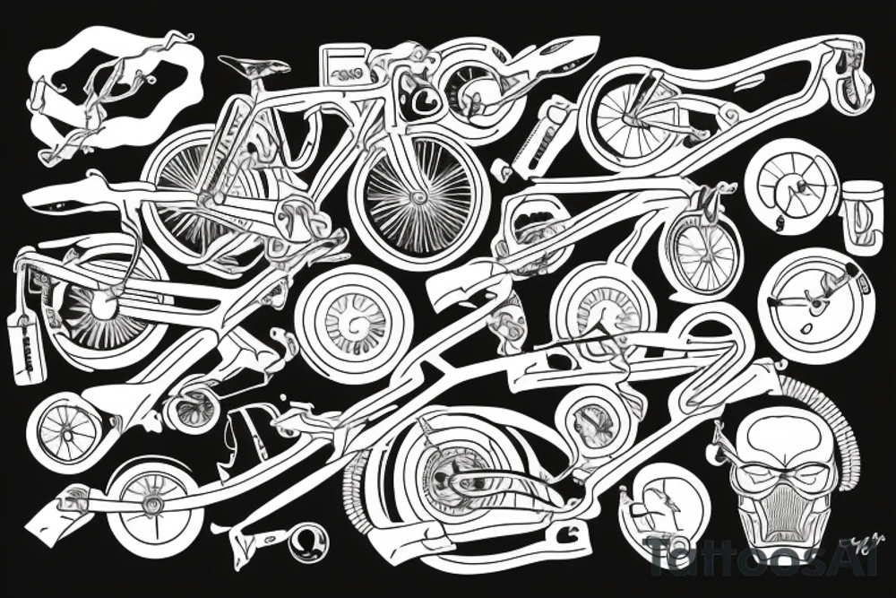 full suspension bicycle tattoo idea