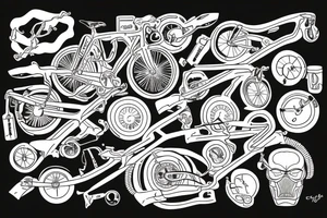 full suspension bicycle tattoo idea