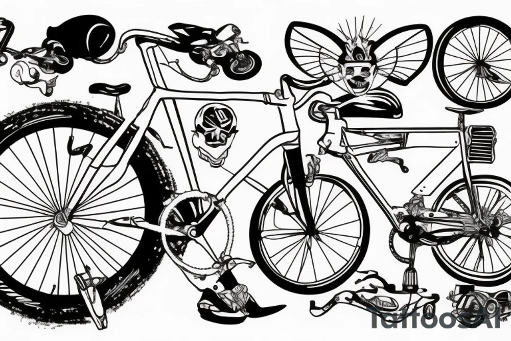 full suspension bicycle tattoo idea