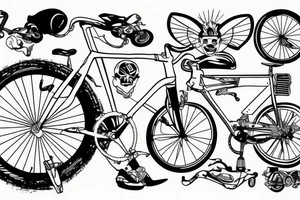 full suspension bicycle tattoo idea
