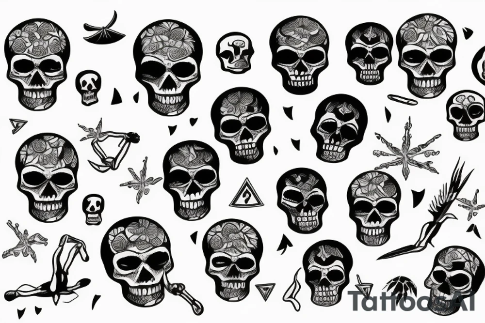 Skeleton beach tattoo idea