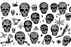 Skeleton beach tattoo idea