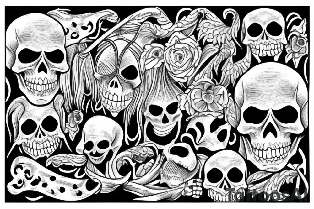 Skeleton beach tattoo idea