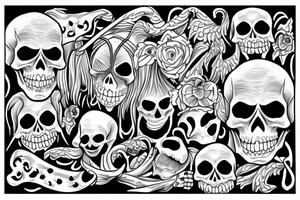 Skeleton beach tattoo idea
