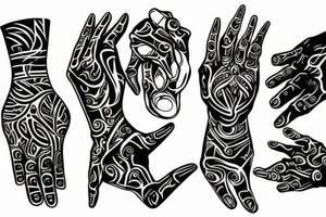 a hand - wrapping pattern tattoo idea
