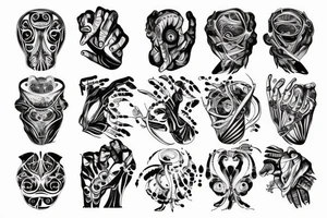 a hand - wrapping pattern tattoo idea
