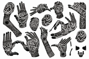 a pattern that wraps around the arm from the palm to the shoulder tattoo idea