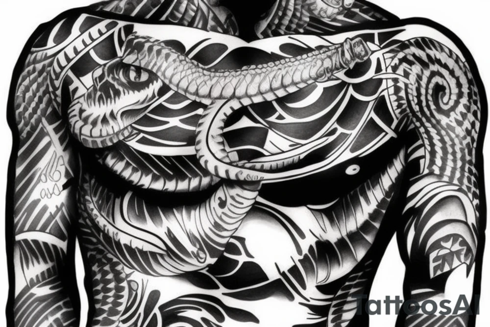 cobra on male chest tattoo idea