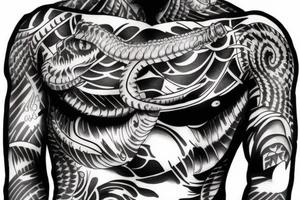 cobra on male chest tattoo idea