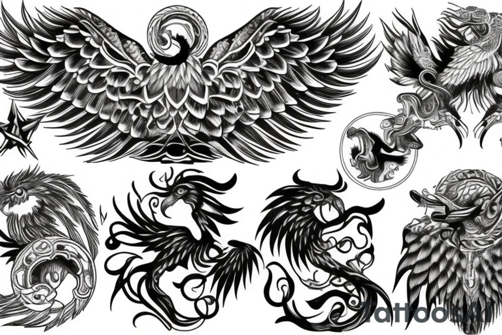Gemini phoenix tattoo idea