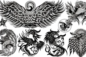 Gemini phoenix tattoo idea