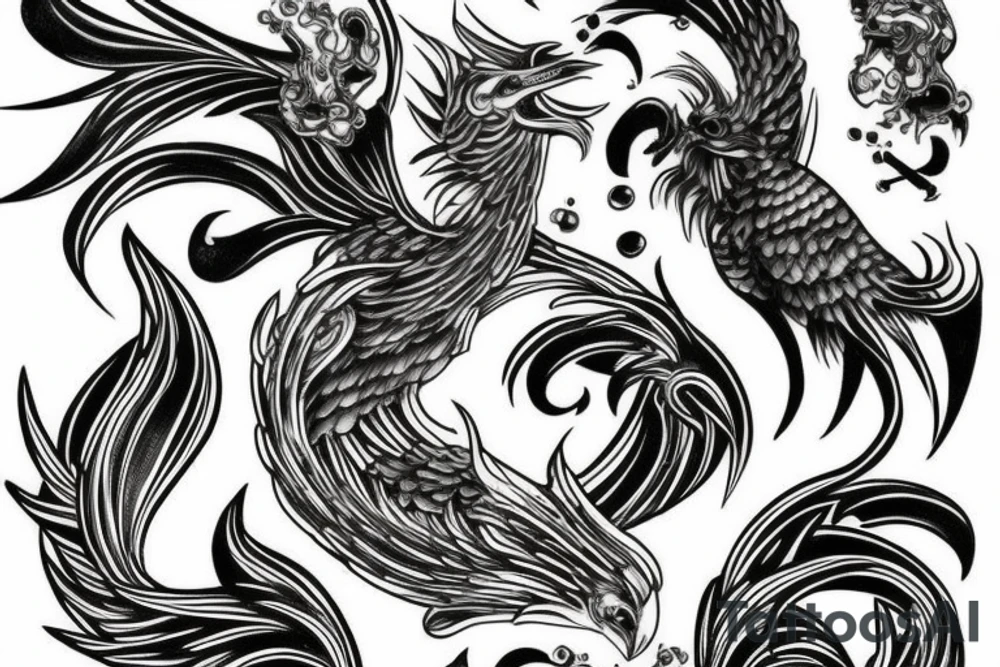 Gemini phoenix tattoo idea