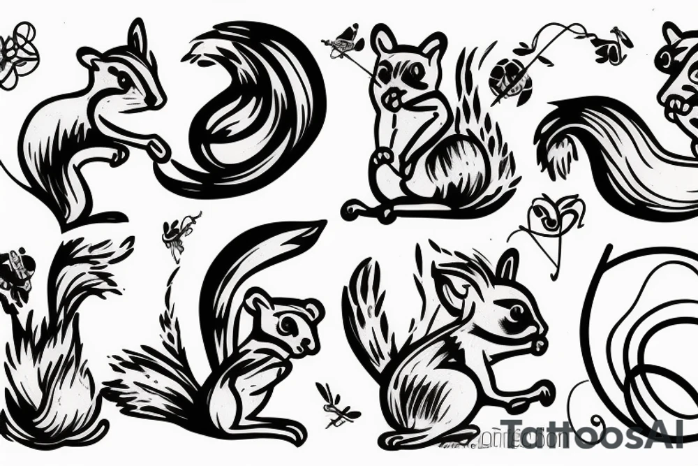 abstract squirrel tattoo idea