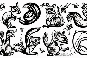 abstract squirrel tattoo idea