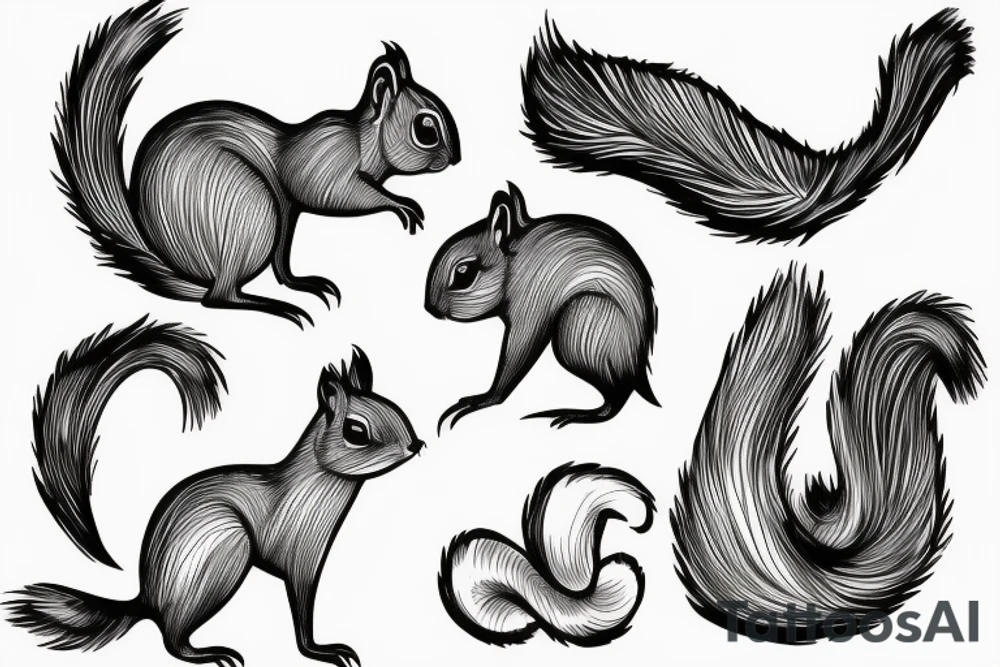 abstract squirrel tattoo idea
