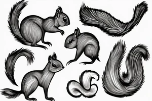 abstract squirrel tattoo idea