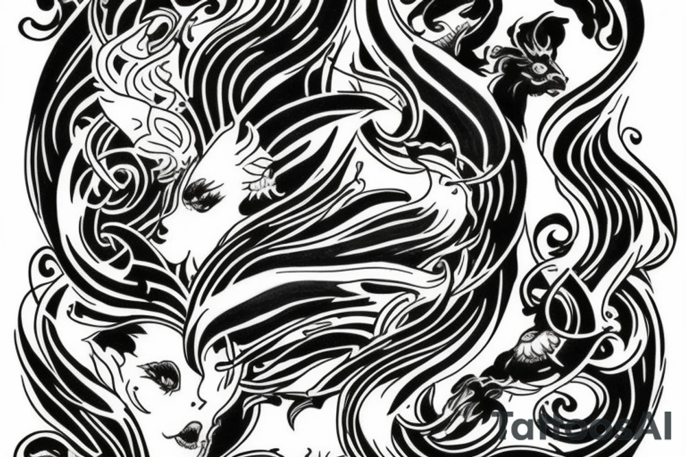 Gemini phoenix tattoo idea