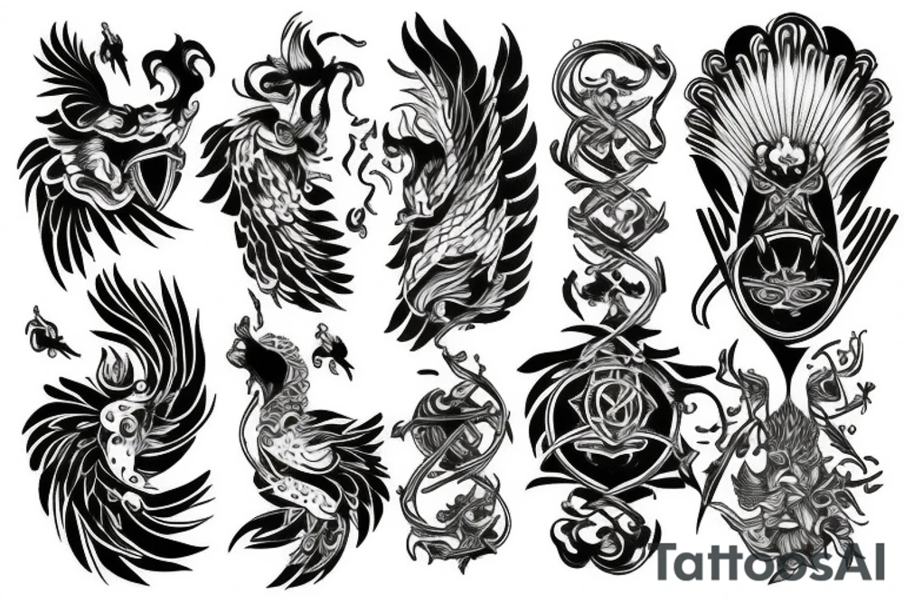 Gemini phoenix tattoo idea