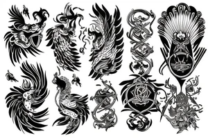 Gemini phoenix tattoo idea