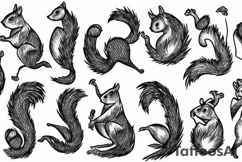 abstract squirrel tattoo idea