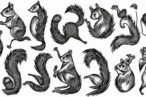 abstract squirrel tattoo idea