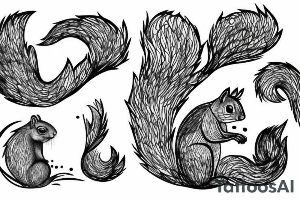 abstract squirrel tattoo idea