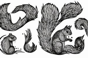 abstract squirrel tattoo idea