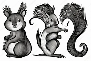 abstract squirrel tattoo idea