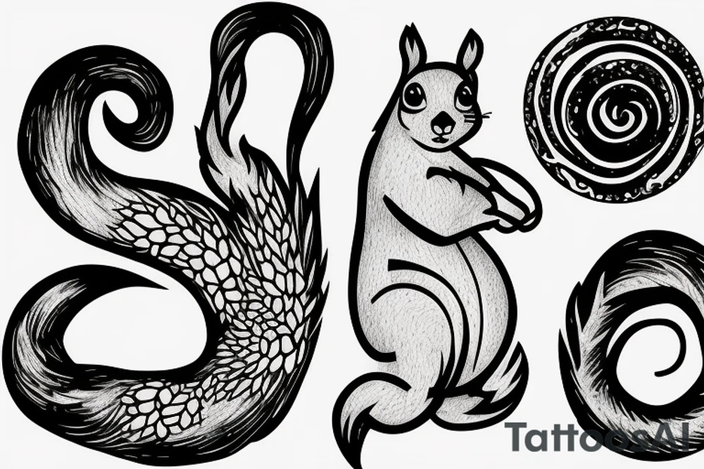 abstract squirrel tattoo idea